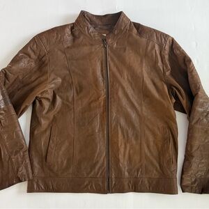 Arte Y Cuero PP Men’s Leather Jacket Size XL Brown 100%  Soft Biker